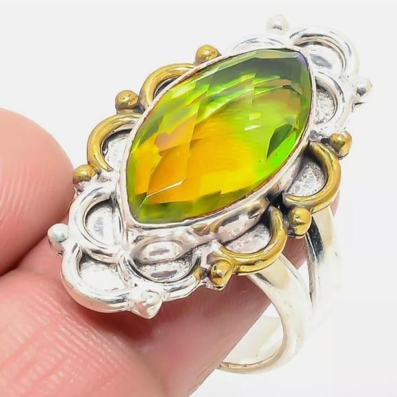 New Bi-Color Tourmaline 925 Silver Ring. - Picture 12 of 12